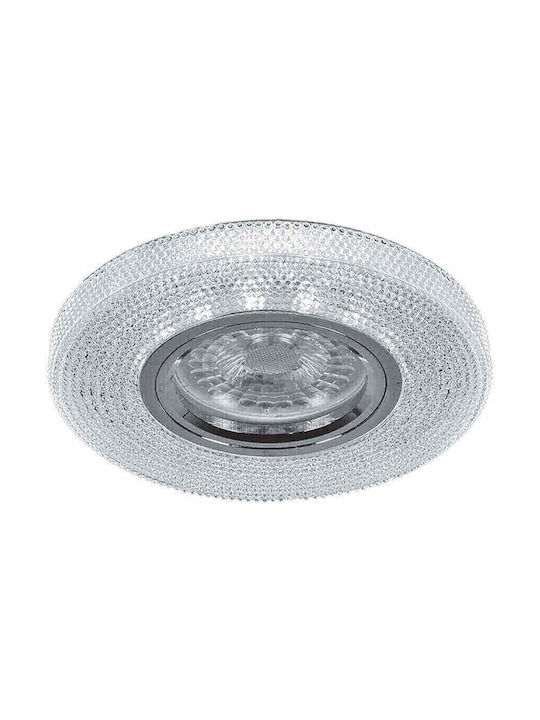 Vivalux Spot Rotund Cristalin Îngropat cu LED Încorporat și Lumină Alb Natural Transparent 9.8x9.8cm