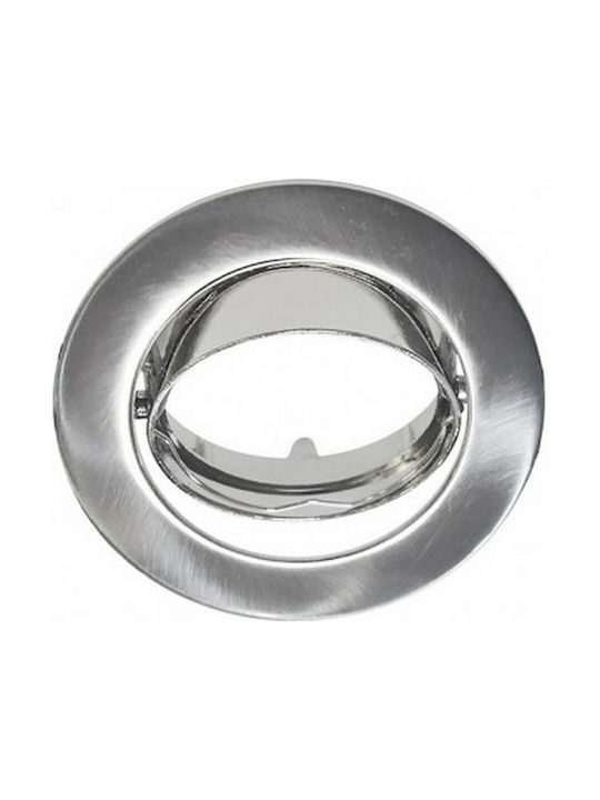 KT Lighting Στρογγυλό Μεταλλικό Πλαίσιο για Σποτ GU5.3 Ασημί 1τμχ