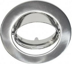 KT Lighting Στρογγυλό Μεταλλικό Πλαίσιο για Σποτ GU5.3 Ασημί 1τμχ