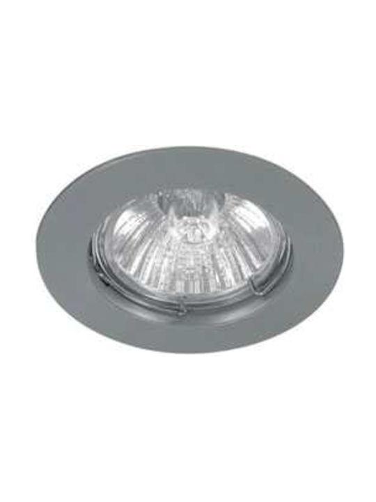 KT Lighting Στρογγυλό Μεταλλικό Χωνευτό Σποτ με Ντουί GU5.3 Λευκό 1τμχ