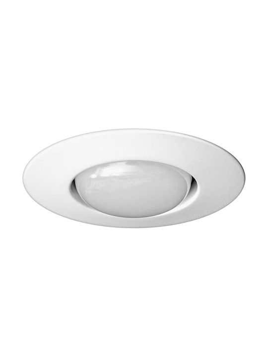 KT Lighting Στρογγυλό Μεταλλικό Χωνευτό Σποτ με Ντουί E27 Λευκό 63x63εκ. 1τμχ