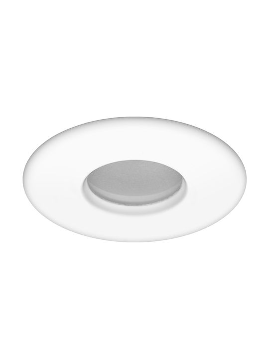 KT Lighting Round Metallic Recessed Spot with Socket GU10 White 1pcs