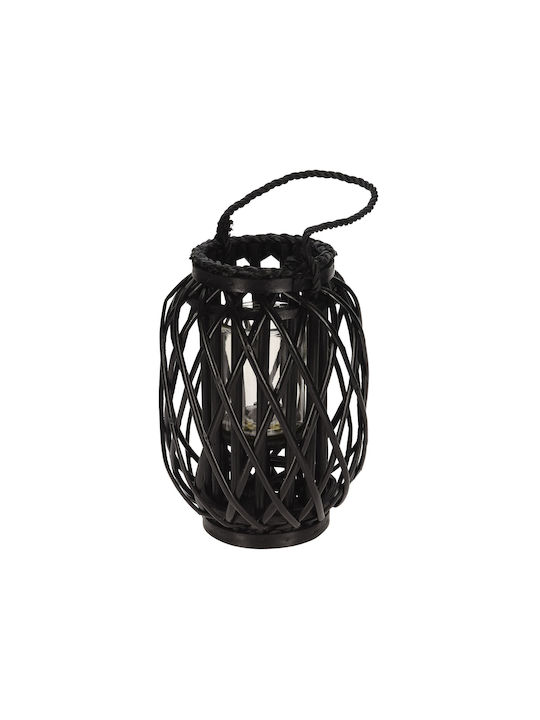 Wooden Lantern Black 23x23x30cm