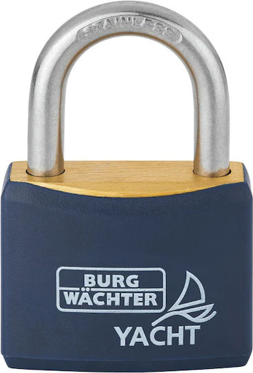 Burg Wachter Steel Padlock Brass with Key 40mm Blue