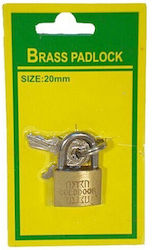 Padlock Brass with Key 20mm 1pcs