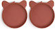 Nuuroo Baby Food Plate Made of Silicone Brown 2 Pieces