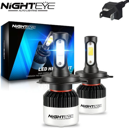 Nighteye Λάμπες Αυτοκινήτου H4 / S2 LED 6500K Ψυχρό Λευκό 24V 72W 2τμχ