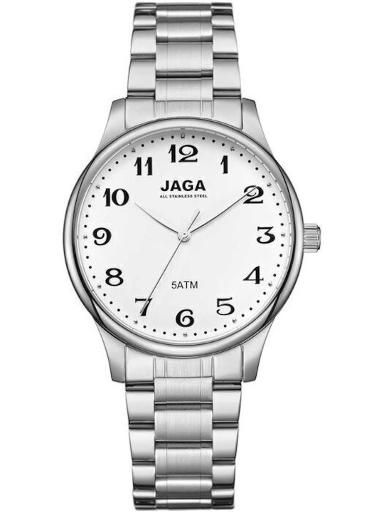 Jaga Men's Watch 41mm Battery with Silver Metal...
