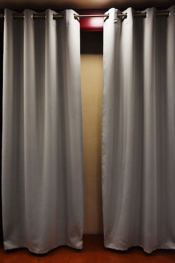 Decotelia Blackout Curtain with Grommets Gray 140x260cm