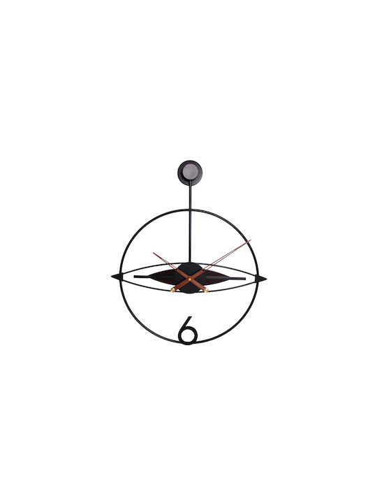Melina's Collection Wanduhr Metallisch Schwarz 60x50cm