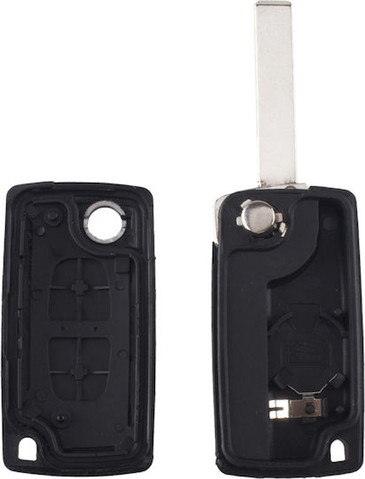 Foldable Car Key Shell with Blade with 2 Buttons for Peugeot