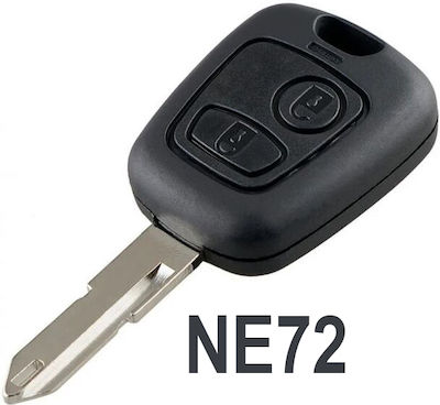 Car Key Shell with Blade with 2 Buttons for Peugeot