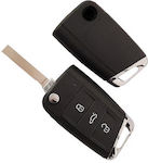 Κέλυφος Κλειδιού Αυτοκινήτου με Λάμα Αναδιπλούμενο με 3 Κουμπιά για Seat / Skoda / VW