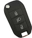 Foldable Car Key Shell with Blade with 3 Buttons for Citroen
