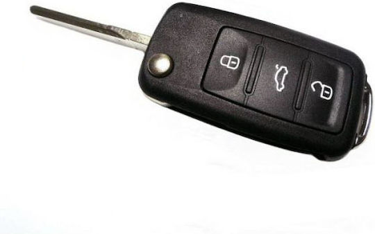Foldable Car Key Shell with Blade with 3 Buttons for VW