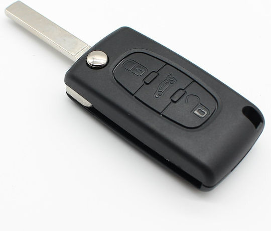 Foldable Car Key Shell with Blade with 3 Buttons for Citroen