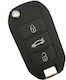 Foldable Car Key Shell with Blade with 3 Buttons for Citroen
