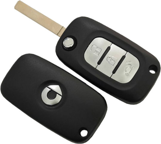 Smart Foldable Car Key Shell with Blade with 3 Buttons for Smart