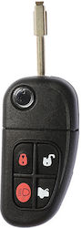 Car Key Shell with Blade with 4 Buttons for Jaguar