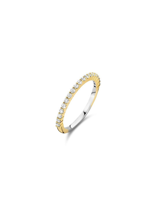 Ti Sento Women's Gold Plated Silver Ring with Zircon