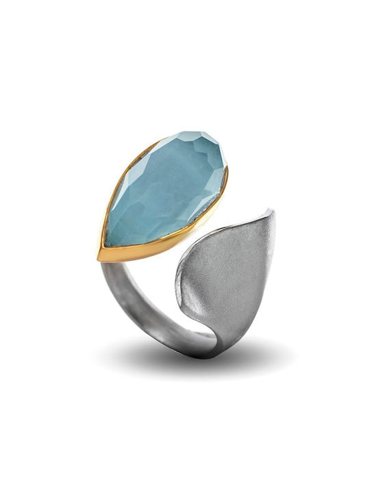 Paraxenies Women's Silver Ring with Stone