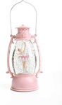 Christmas Pink Battery Lantern 24x11cm