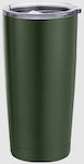 Sidirela Glass Thermos Stainless Steel Green 600ml with Mouthpiece