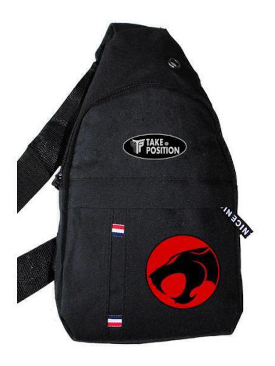 Thundercats Logo Ανδρική Τσάντα Στήθους Μαύρη