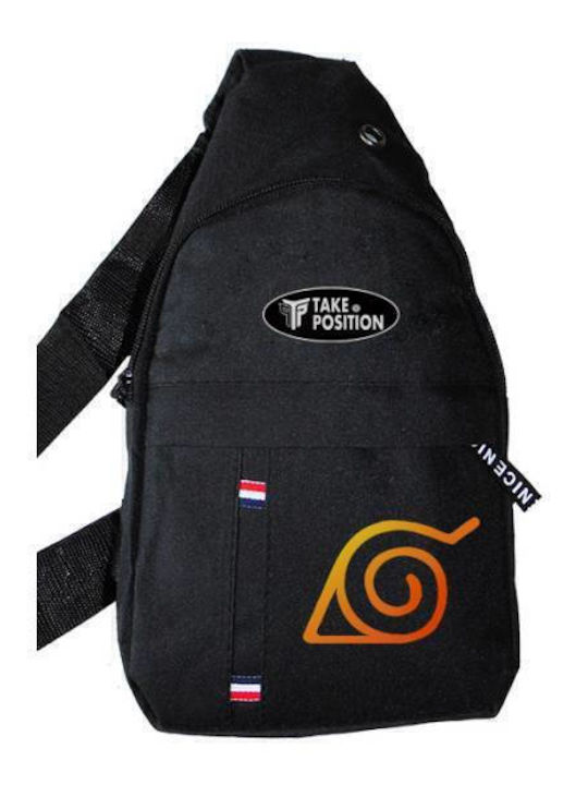 Naruto Logo Ανδρική Τσάντα Στήθους Μαύρη