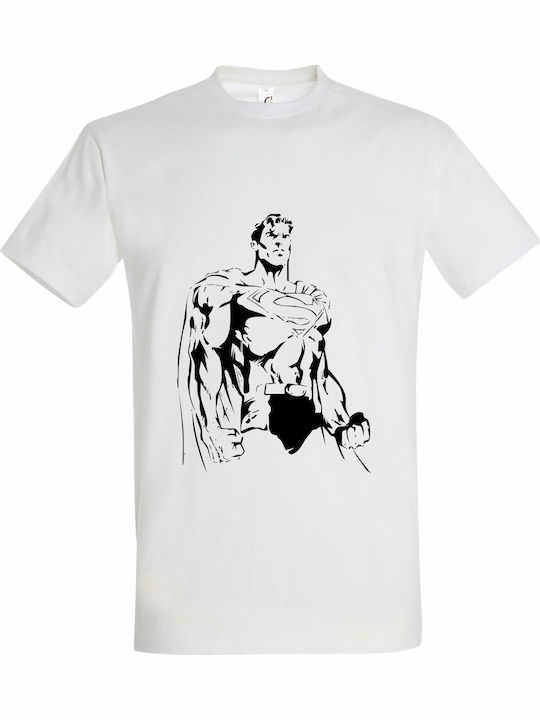 Superman Silhouette T-shirt Superman Weiß Baumw...