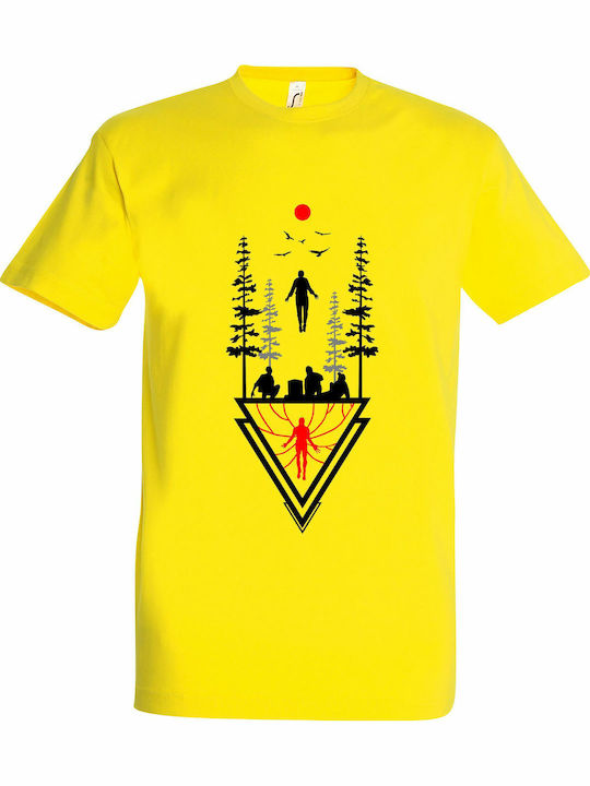 T-shirt Stranger Things Yellow Cotton