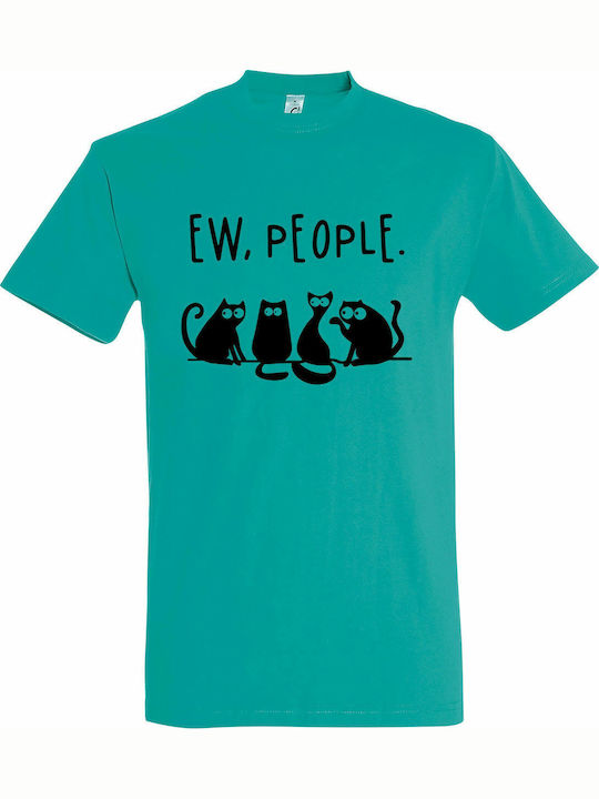 kirikoko Ew People, Cats Talking T-shirt Blau B...
