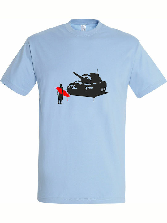 War T-shirt Light Blue Cotton