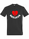 Heart T-shirt Gray Cotton