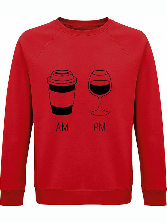 Am Coffee Sweatshirt Red