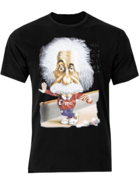 T-shirt Einstein σε Μαύρο χρώμα