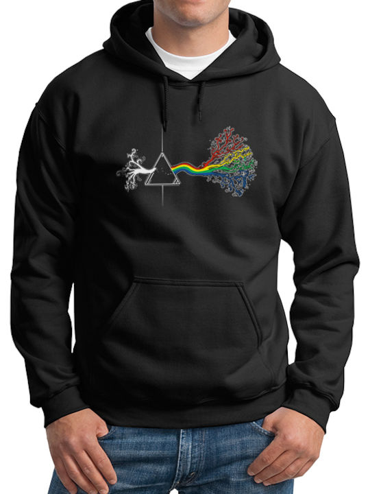 GPclothes Φούτερ με Κουκούλα Pink Floyd Μαύρο