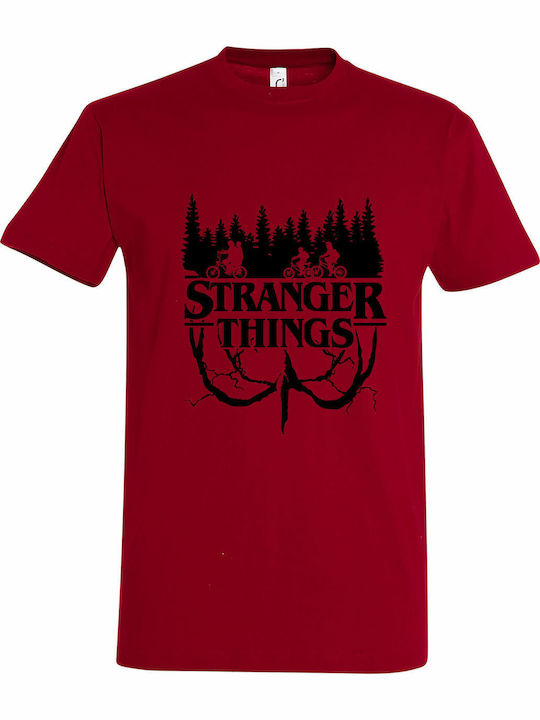 Stranger Things T-shirt Stranger Things Μπορντό...