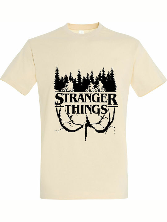 Stranger Things T-shirt Stranger Things Μπεζ Βα...
