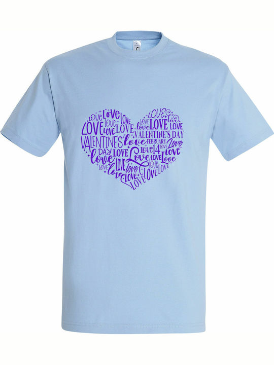 Love T-shirt Hellblau Baumwolle