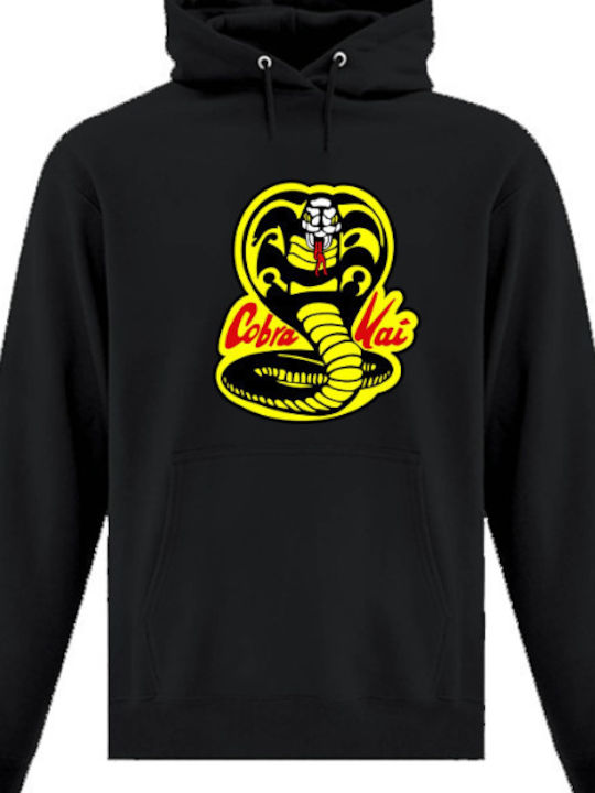 Φούτερ με Κουκούλα Cobra Kai Logo σε Μαύρο χρώμα