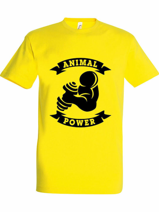 Animal Tricou Galben Bumbac