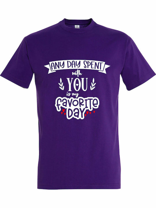 Day T-shirt Purple Cotton