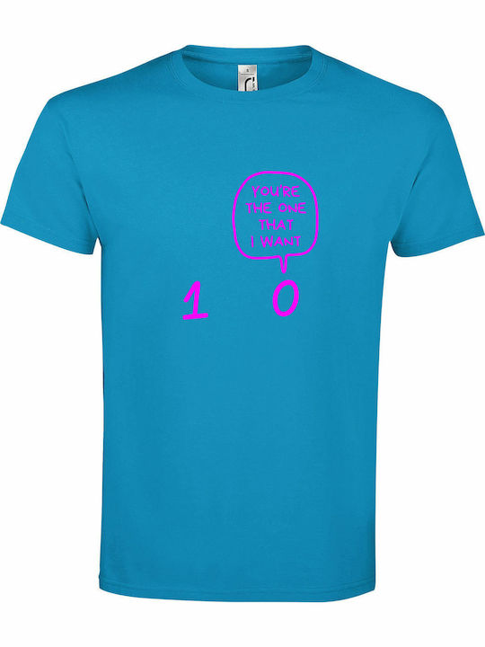 You T-shirt Turquoise Cotton