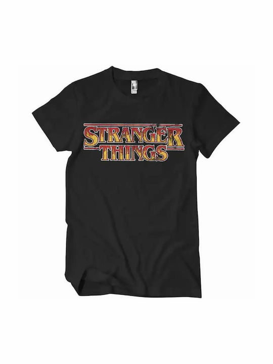 Fire Logo T-shirt Stranger Things Black Cotton