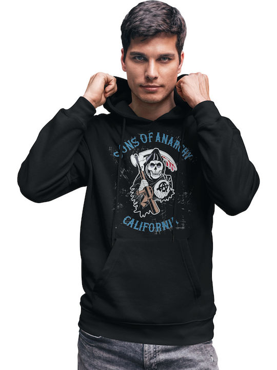 T-shirt Studio Sons Anarchy Φούτερ με Κουκούλα Μαύρο
