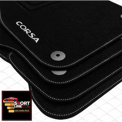 Opel Corsa D & E 2006-2019 Carpet Mats Sport Line Black With White Stitching White Embroidery Corsa Set of 4 Pieces Opel Corsa D & E 2006-2019 Carpet Mats Sport Line Black With White Stitching White Embroidery Corsa Set of 4 Pieces
