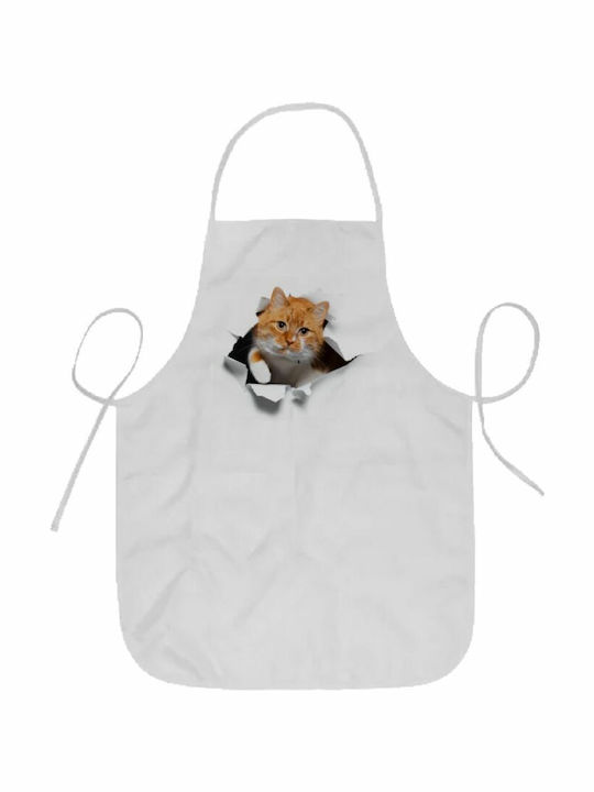 Koupakoupa Cat Kids Apron White 62x44cm