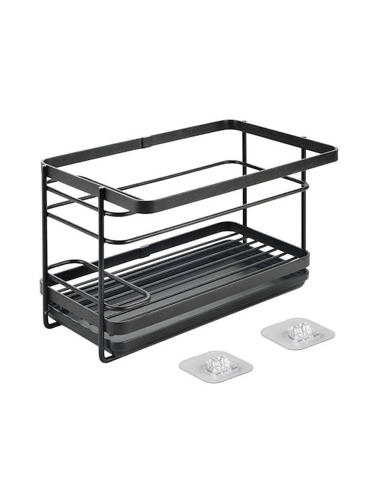 Metaltex Lava Organizer für die Küchenspüle aus Metall in Schwarz Farbe 22x13x14cm