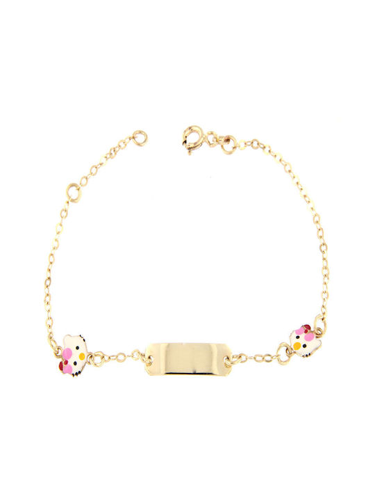 Ηώς Kids Gold ID Bracelet 9K with Figure for Girl TAPK1015